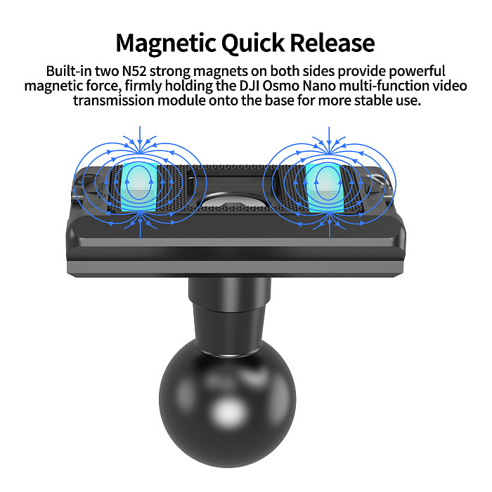 XT-XINTE 1/4 Arri Magnetic Quick Release Adapter 4-in-1 NATO Rail Expansion Bracket Compatible with DJI Nano Camera Handle Stabilizer Accessories