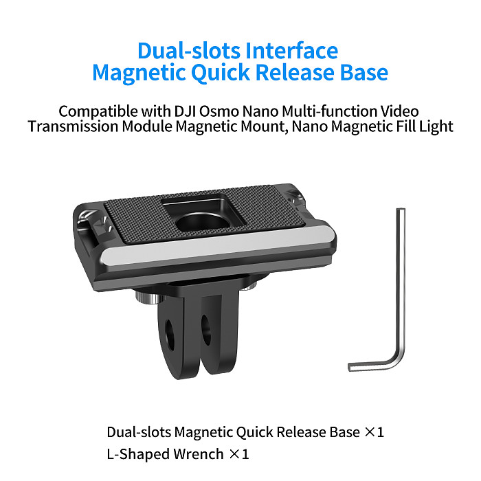 XT-XINTE 1/4 Arri Magnetic Quick Release Adapter 4-in-1 NATO Rail Expansion Bracket Compatible with DJI Nano Camera Handle Stabilizer Accessories