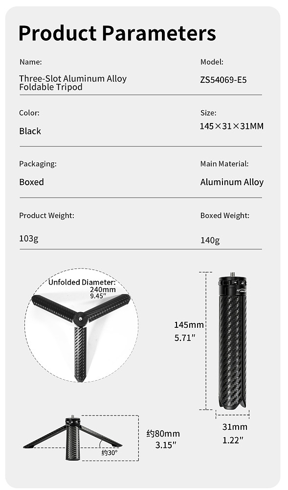 XT-XINTE Aluminum Alloy Quick Release Mini Tripod Portable Desktop Stand Handheld Selfie Bracket for Camera Smartphone for GoPro Insta360 X5 X6 Pocket 4 3 DJI OSMO 360 II with 1/4 Inch Screw Mount