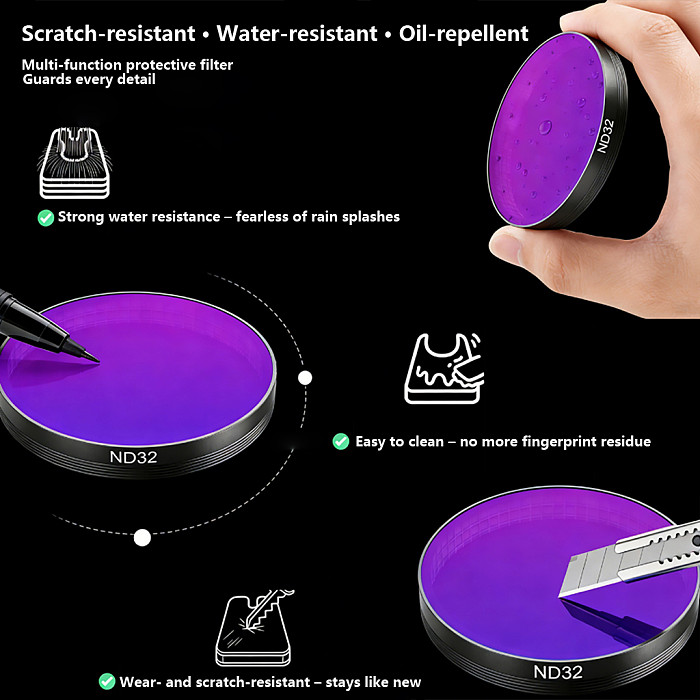 Multi-type Lens Filters CPL ND Polarizer, Black Mist & Star Filter Compatible with DJI Action 6 Action Camera