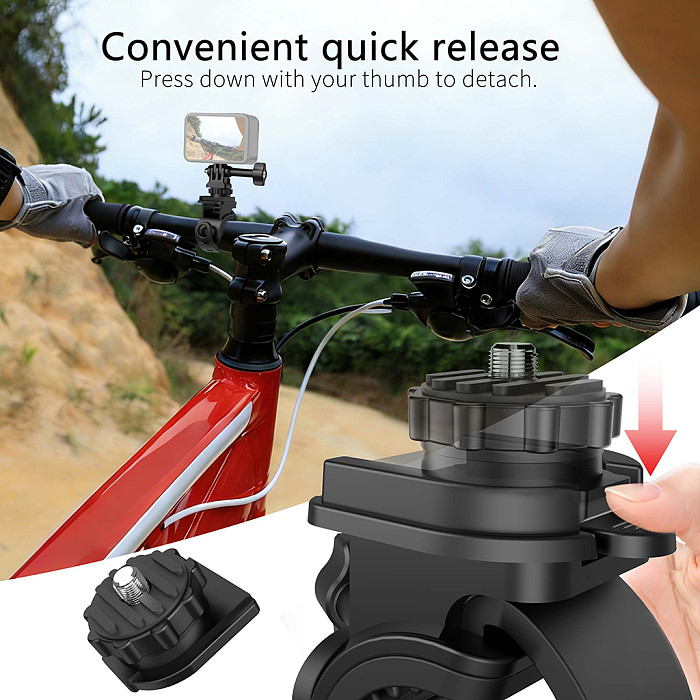 Elastic Silicone Binding Strap, Universal Large Bracket for Insta360 X5 and DJI Pocket 4, Bicycle & Motorcycle Mount