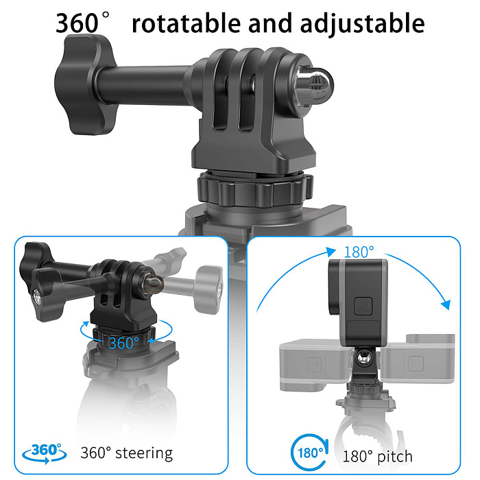 Elastic Silicone Binding Strap, Universal Large Bracket for Insta360 X5 and DJI Pocket 4, Bicycle & Motorcycle Mount