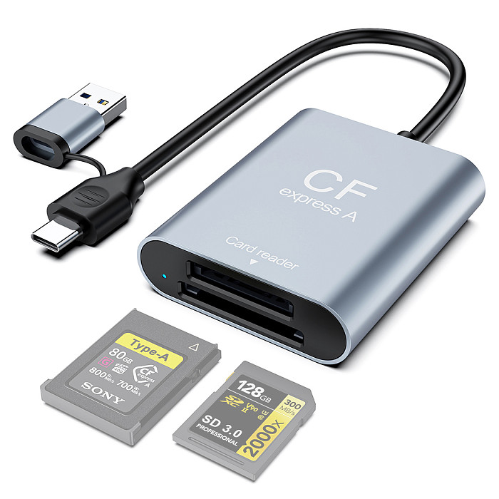 CFexpress Type-B & SD 3.0 2-in-1 Card Reader, 10Gbps High Speed Camera Memory Card Reader
