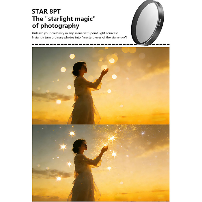 Multi-type Lens Filters CPL ND Polarizer, Black Mist & Star Filter Compatible with DJI Action 6 Action Camera