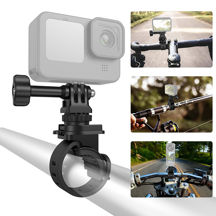 Elastic Silicone Binding Strap, Universal Large Bracket for Insta360 X5 and DJI Pocket 4, Bicycle & Motorcycle Mount