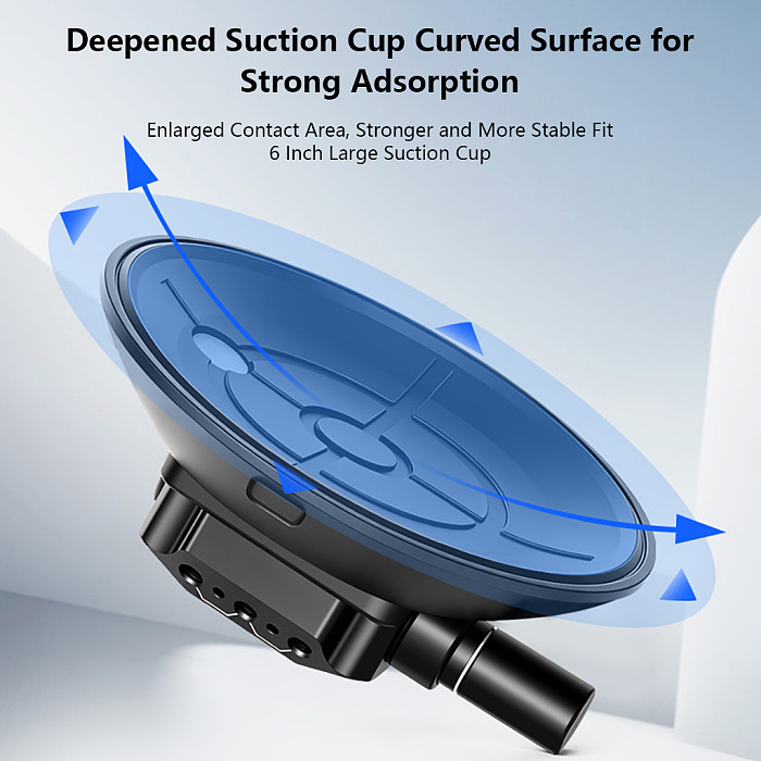 4.5/6 Inch Air Pump Vacuum Suction Cup Mount, Flexible Arm Base for Smartphone, DSLR and Action Camera