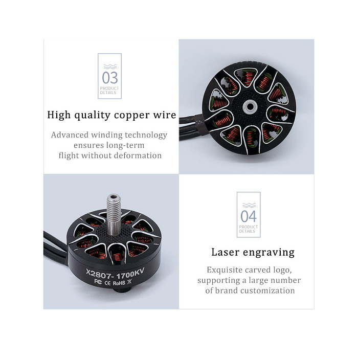 E-power X2807 Brushless Motor 1300KV/1700KV Motor for FPV Drone Multi Rotor Motor Parts