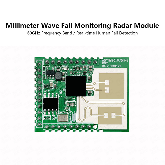 HI-LINK LD6003C 60G Millimeter Wave Radar Module, Non-Contact Intelligent Human Fall Detection & Body Monitoring Sensor with UART Serial Communication for Elder Care Smart Home IoT