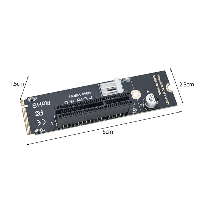 M.2 NVMe PCI-E Protocol Converter Expansion Card, NVMe M Key to PCIe 4.0 X4 Slot Adapter for Desktop Motherboard