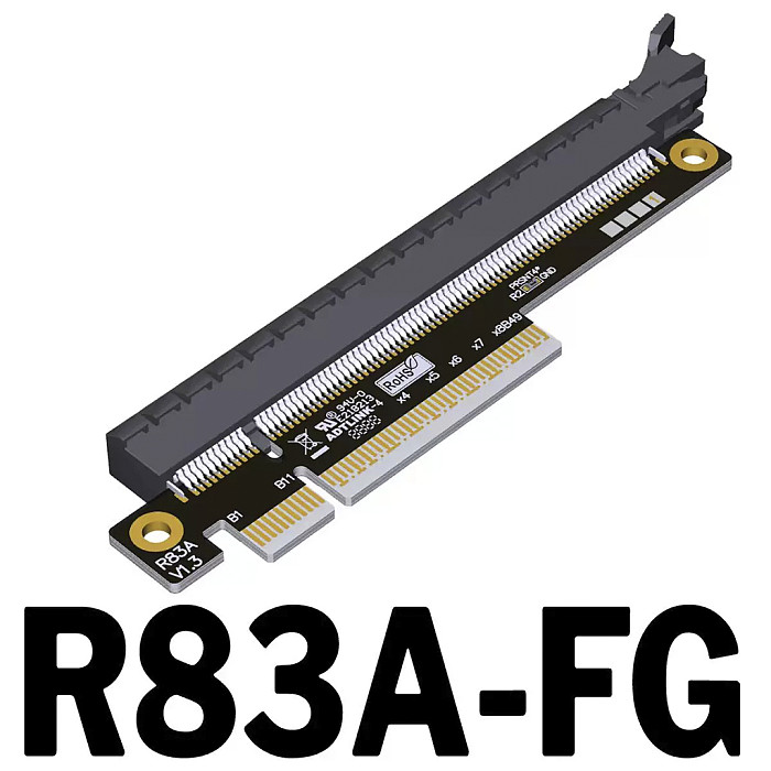 ADT-Link PCIe 5.0 X8 1.9CM Heightened Test Extension Adapter Card, Desktop Mainboard PCI-E Expansion Slot Protector