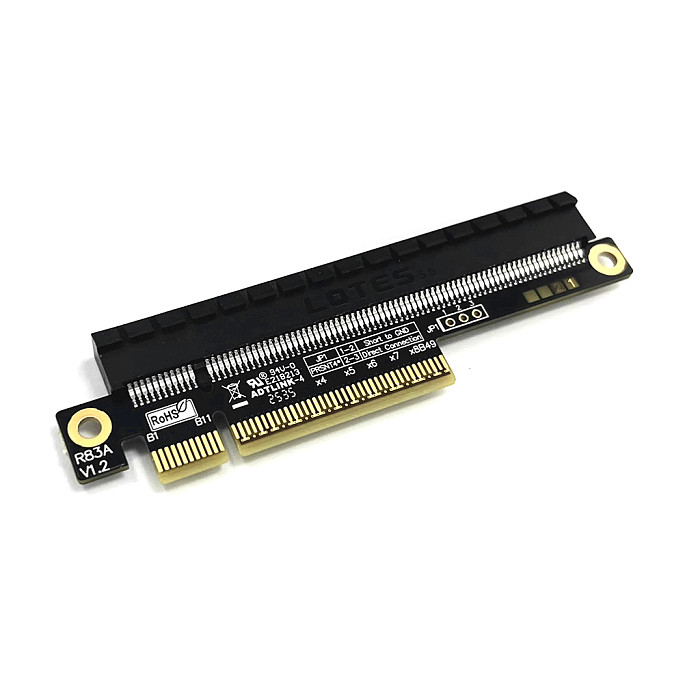 ADT-Link PCIe 5.0 X8 1.9CM Heightened Test Extension Adapter Card, Desktop Mainboard PCI-E Expansion Slot Protector