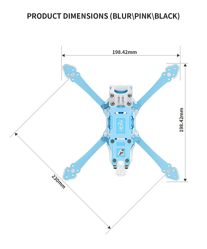 Axisflying Bando 5 Inch True X FPV Freestyle Drone Frame, Crash Resistant DIY Quadcopter Frame Kit