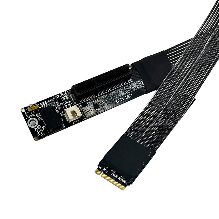 ADT-Link M.2 NVMe to PCIe x4 Flexible Extension Cable, High Speed Lossless DMA Riser Cord K42SC-BK 15cm