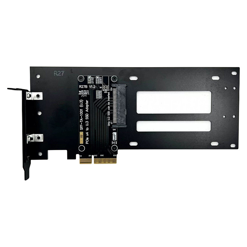 ADT-Link PCIe 4.0/5.0 x4 to U.2/U.3/E1.S/E3.S SSD Adapter Card with Half Height Bracket