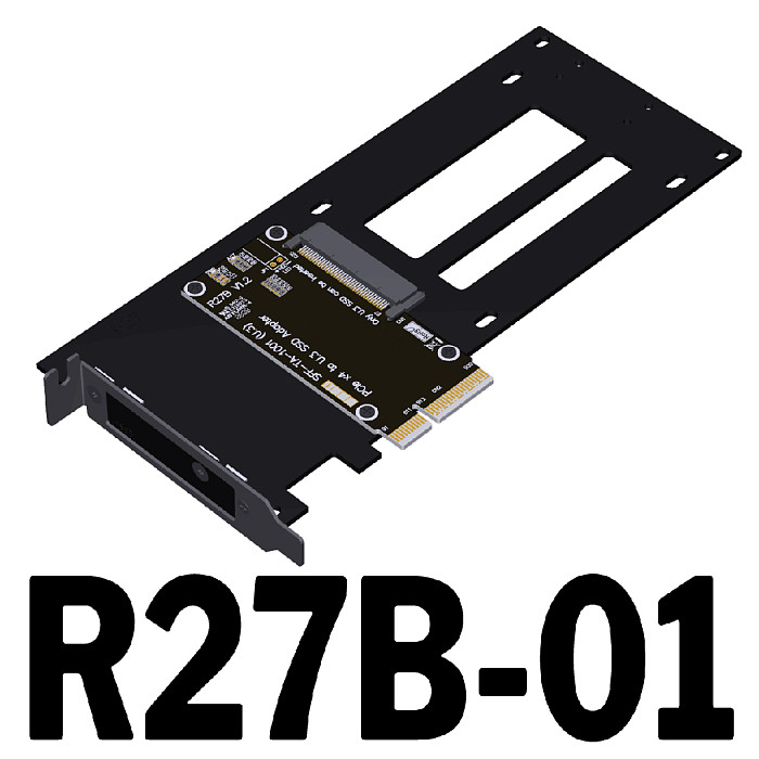 ADT-Link PCIe 4.0/5.0 x4 to U.2/U.3/E1.S/E3.S SSD Adapter Card with Half Height Bracket