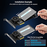 EDSFF E1.S to PCIe 5.0 x4 NVMe Adapter Card with Cooling Fan SSD PCI-E Converter