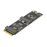 2-in-1 M.2 M-Key to NVMe SSD + A/E Key WiFi Bluetooth Adapter Card NGFF M2 Converter Card