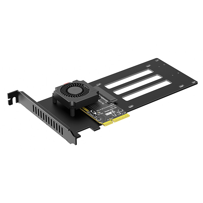 U.3 SFF-TA-1001 to PCIe 5.0 x4 NVMe SSD Adapter Card with Cooling Fan, PCI-E Gen5 X4 Converter for SSD, Desktop & Server Storage Expansion Card
