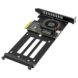 EDSFF E1.S to PCIe 5.0 x4 NVMe Adapter Card with Cooling Fan SSD PCI-E Converter