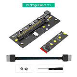 PCIe 4.0 x16 to M.2 NVMe Riser Extension Cable, Right Angle 8612, ATX 6PIN Power Supply, Compatible with 2280 Size M.2 NVMe SSD