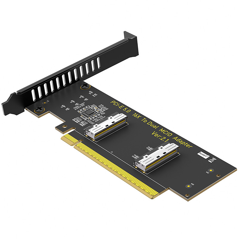 Dual MCIO to PCIe 5.0 X16 Adapter Converter Card
