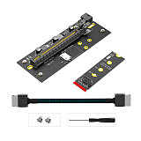 PCIe 4.0 x16 to M.2 NVMe Riser Extension Cable, Right Angle 8612, ATX 6PIN Power Supply, Compatible with 2280 Size M.2 NVMe SSD
