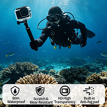 XT-XINTE Underwater Camera Protective Shell, 60m Diving Waterproof Case with 0.7m Three-Claw Extension Rod for DJI Osmo Action 6