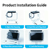 XT-XINTE Underwater Camera Protective Shell, 60m Diving Waterproof Case with 0.7m Three-Claw Extension Rod for DJI Osmo Action 6