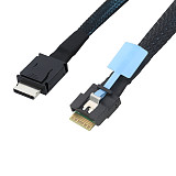 PCIe OCuLink SFF-8611 4I to Slimline SAS SFF-8654 4I Cable, Anti-Misplug Design with Pull Tab