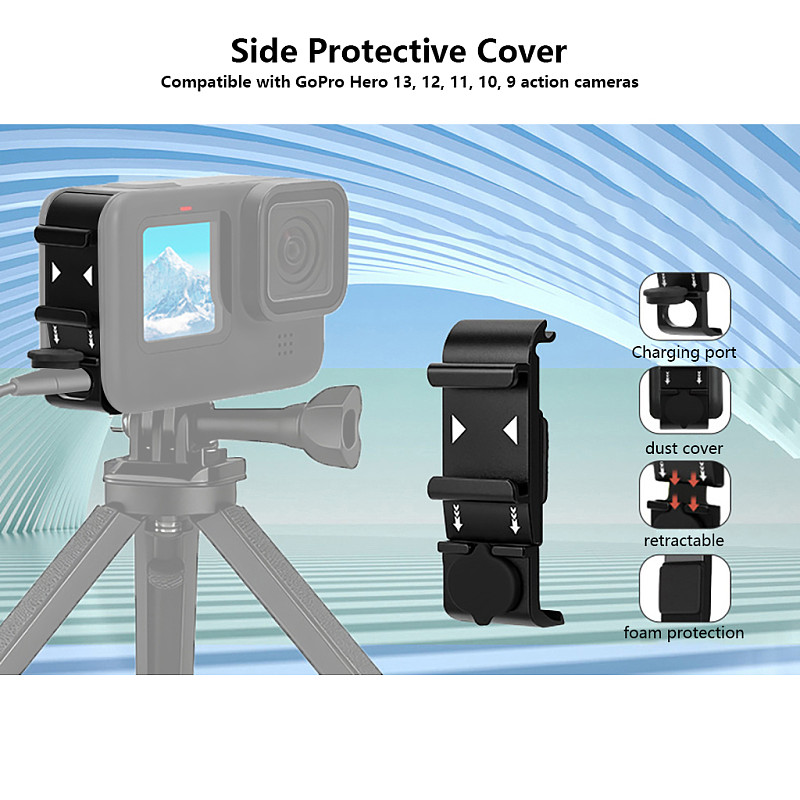Battery Cover Bracket Mount with Cold Shoe Extension Compatible with GoPro Hero 9 to 13 Action Camera