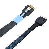 PCIe OCuLink SFF-8611 4I to Slimline SAS SFF-8654 4I Cable, Anti-Misplug Design with Pull Tab