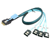 PCIe Slimline SAS SFF-8654 4i 38Pin to 4 SATA Adapter Cable Polarized Anti-Misplug Design for Server