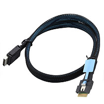 PCIe OCuLink SFF-8611 4I to Slimline SAS SFF-8654 4I Cable, Anti-Misplug Design with Pull Tab