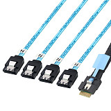 PCIe Slimline SAS SFF-8654 4i 38Pin to 4 SATA Adapter Cable Polarized Anti-Misplug Design for Server