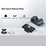 Universal Quick Release System for Action Camera, One-Button Lock Quick Release Plate for Tripod & Gimbal