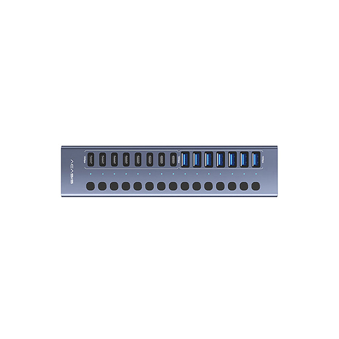 Acasis USB 3.2 Hub 16 Ports with Individual On/Off Switches, 10Gbps Data Transfer USB Splitter, USB-C Port Multi-Port Expansion Dock for Keyboard, Hard Drive, Phone Charging