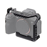 Aluminum Alloy Camera Cage Compatible with Sony A7II A7RII A7S II A72 Series Mirrorless DSLR Camera Protective Camera Frame for Sony A7 Mark II Series Mirrorless Camera
