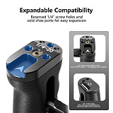 NATO Rail Quick Release Camera Side Handle Hand Grip with Top Carry Handle, Cold Shoe Expansion Bracket, Compatible with DJI Gimbal Stabilizer DSLR Mirrorless Camera 