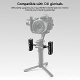 NATO Rail Quick Release Camera Side Handle Hand Grip with Top Carry Handle, Cold Shoe Expansion Bracket, Compatible with DJI Gimbal Stabilizer DSLR Mirrorless Camera 