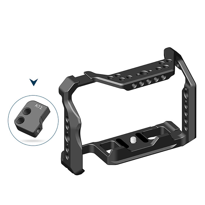 Aluminum Alloy Camera Cage Compatible with Sony A7II A7RII A7S II A72 Series Mirrorless DSLR Camera Protective Camera Frame for Sony A7 Mark II Series Mirrorless Camera