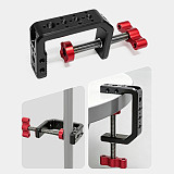 Metal Crab C-Clamp U Shape Mount Phone Clip, Magic Arm Universal Extension Bracket for Cell Phone Photography Vlog Shooting
