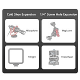 NATO Rail Quick Release Camera Side Handle Hand Grip with Top Carry Handle, Cold Shoe Expansion Bracket, Compatible with DJI Gimbal Stabilizer DSLR Mirrorless Camera 