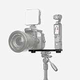 Metal Horizontal Cross Bar with Arri Locating Bracket, Dual Position Handheld Support Fit for DJI Pocket 3, Smartphone, DSLR & Mirrorless Cameras