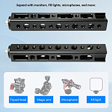 Universal Camera Top Hand Grip Handle with Cold Shoe Interface Compatible with DSLR & Mirrorless Camera Cage Rigs Multi-Port Expansion with multiple 1/4 3/8 Screw Hole