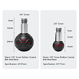 Rubber Wrapped Swivel Ball Head Car Phone Extension Mount Base with 1/4  3/8  Thread Screw Holes Camera Photography Accessory