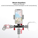 Universal 3-Prong Tripod Mount Adapter Multi-Camera Live Streaming Bracket, Compatible with GoPro & DJI Action Series Action Cameras
