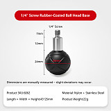 Rubber Wrapped Swivel Ball Head Car Phone Extension Mount Base with 1/4  3/8  Thread Screw Holes Camera Photography Accessory