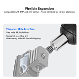 Rubber Wrapped Swivel Ball Head Car Phone Extension Mount Base with 1/4  3/8  Thread Screw Holes Camera Photography Accessory