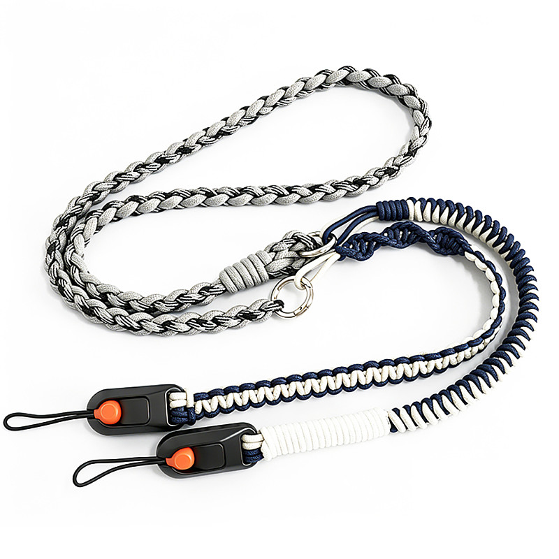 Vintage Braided Camera Strap Quick Release Buckle, Adjustable Extended Crossbody Neck Strap, Detachable Wrist Lanyard for Mirrorless & DSLR Cameras