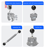 Rubber Wrapped Swivel Ball Head Car Phone Extension Mount Base with 1/4  3/8  Thread Screw Holes Camera Photography Accessory